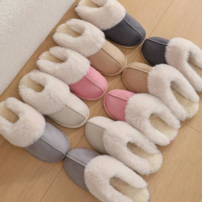 Warm faux fur slippers in a selection of colours