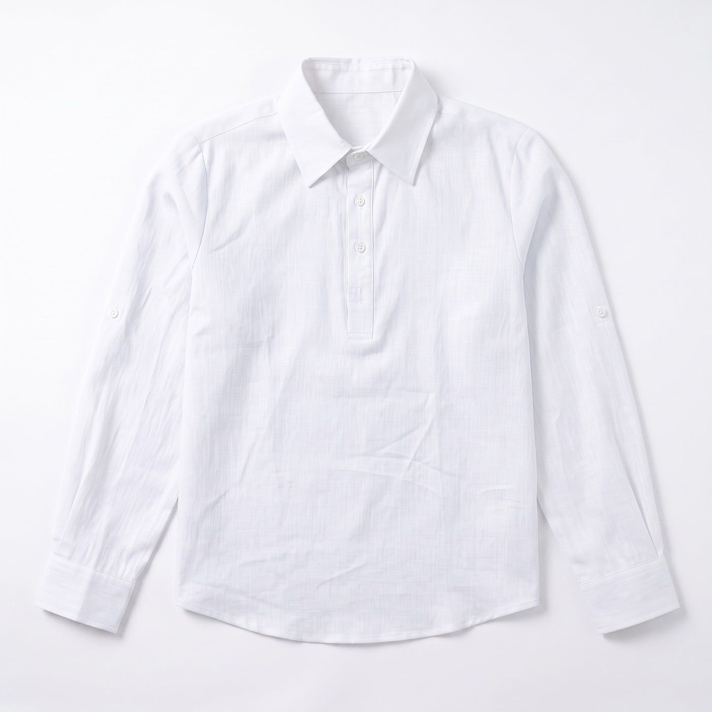 Auldweave Men's Polo Shirt Casual Linen Look Grandad Henley Breathable
