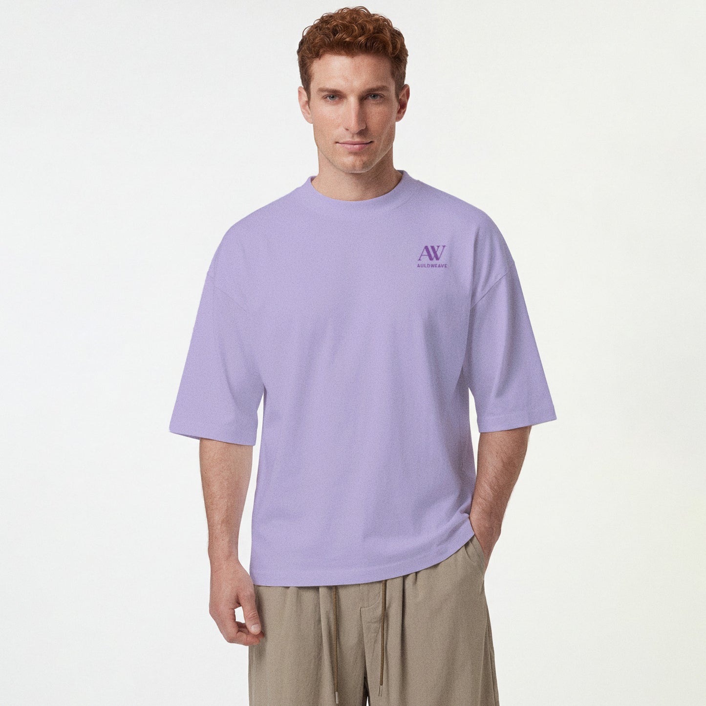 Auldweave Men's Purple Classic Crew Neck Tee
