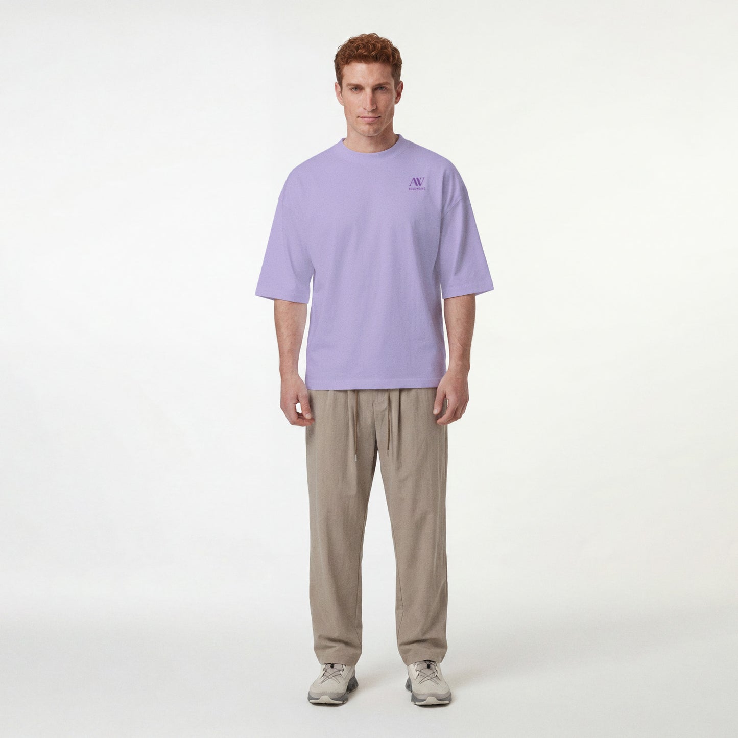 Auldweave Men's Purple Classic Crew Neck Tee