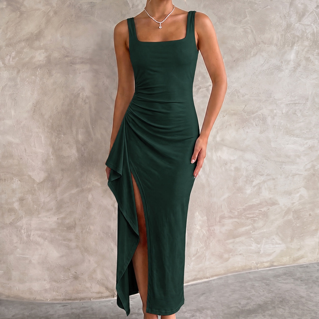 Women's Elegant Maxi Dress Bodycon Open Back Evening Party Leg Split