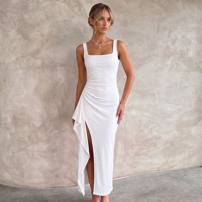Women's Elegant Maxi Dress Bodycon Open Back Evening Party Leg Split