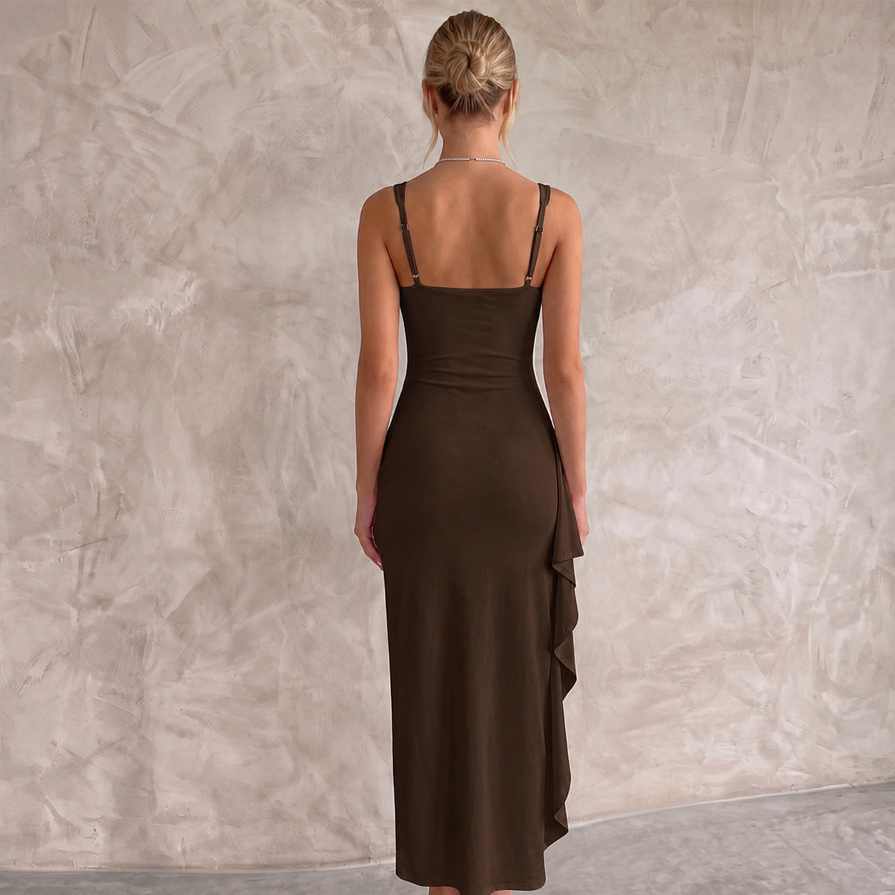 Women's Elegant Maxi Dress Bodycon Open Back Evening Party Leg Split