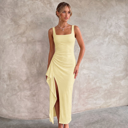 Women's Elegant Maxi Dress Bodycon Open Back Evening Party Leg Split