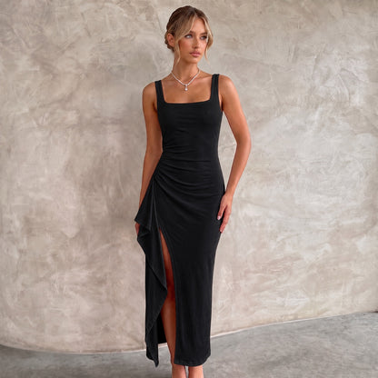 Women's Elegant Maxi Dress Bodycon Open Back Evening Party Leg Split