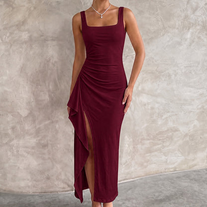 Women's Elegant Maxi Dress Bodycon Open Back Evening Party Leg Split