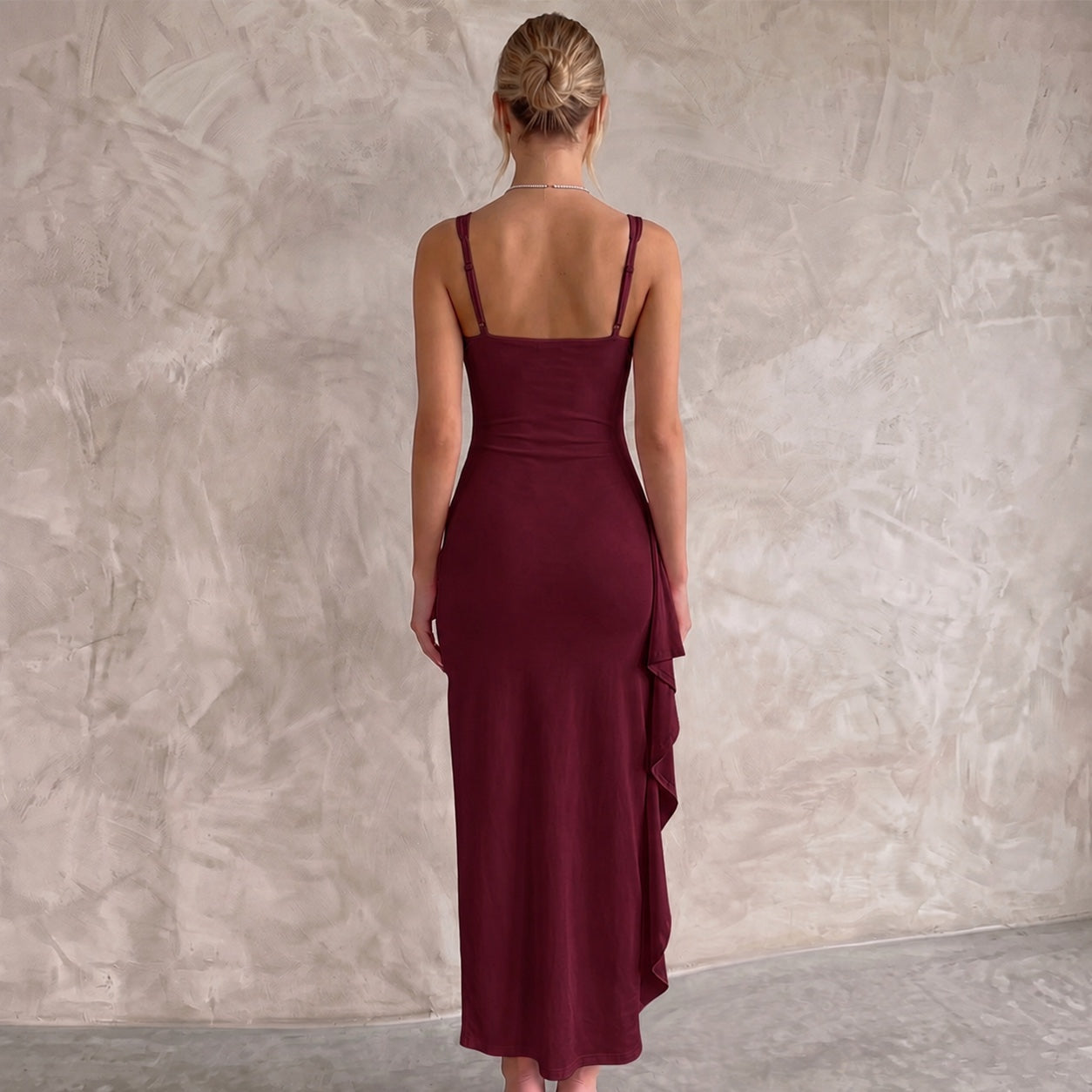 Women's Elegant Maxi Dress Bodycon Open Back Evening Party Leg Split