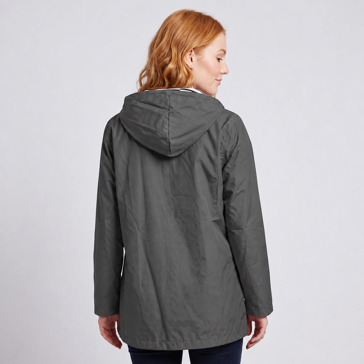Women's Full-Zip Waterproof Windproof Hooded Raincoat With Pockets