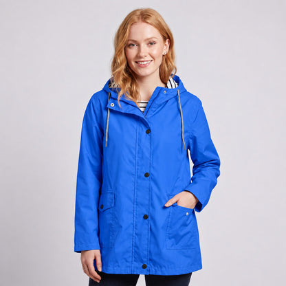 Women's Full-Zip Waterproof Windproof Hooded Raincoat With Pockets
