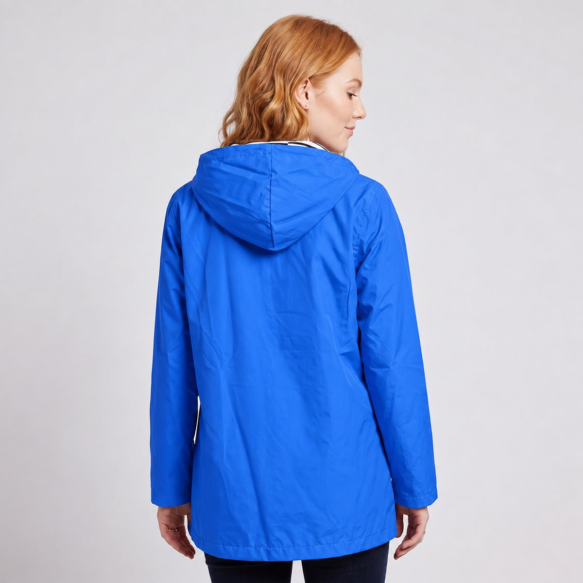 Women's Full-Zip Waterproof Windproof Hooded Raincoat With Pockets