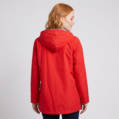 Women's Full-Zip Waterproof Windproof Hooded Raincoat With Pockets