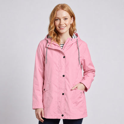 Women's Full-Zip Waterproof Windproof Hooded Raincoat With Pockets