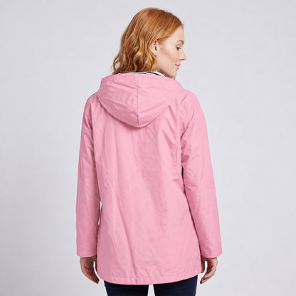 Women's Full-Zip Waterproof Windproof Hooded Raincoat With Pockets