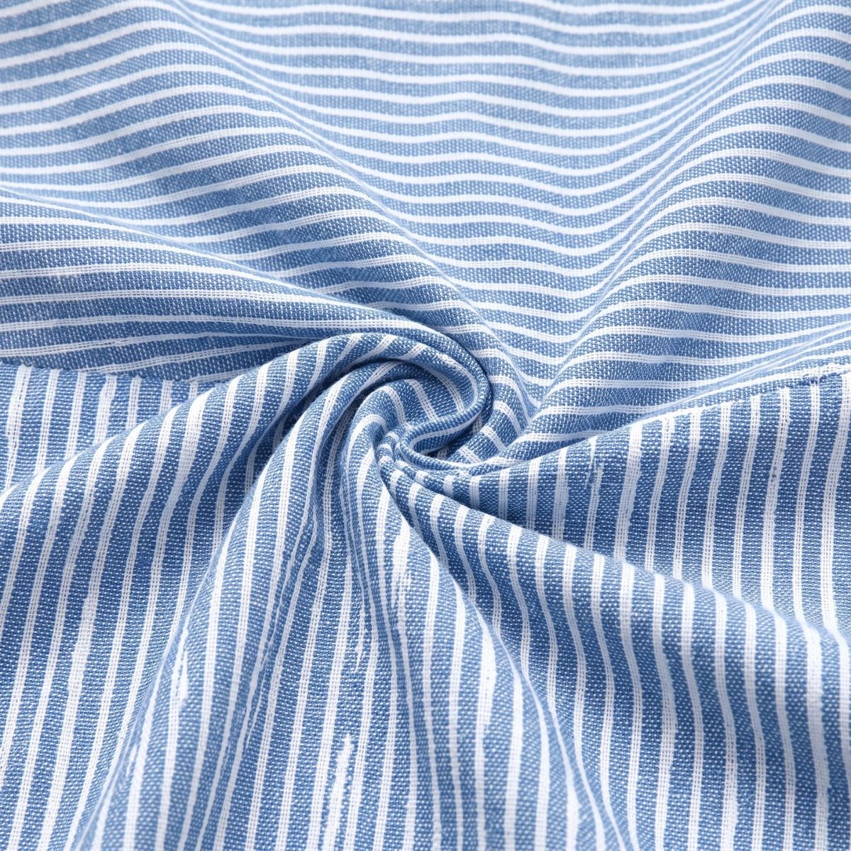 Women's Striped Linen Look Midi Dress with Pockets - Short Sleeve Summer Day Sundress