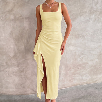 Women's Elegant Maxi Dress Bodycon Open Back Evening Party Leg Split