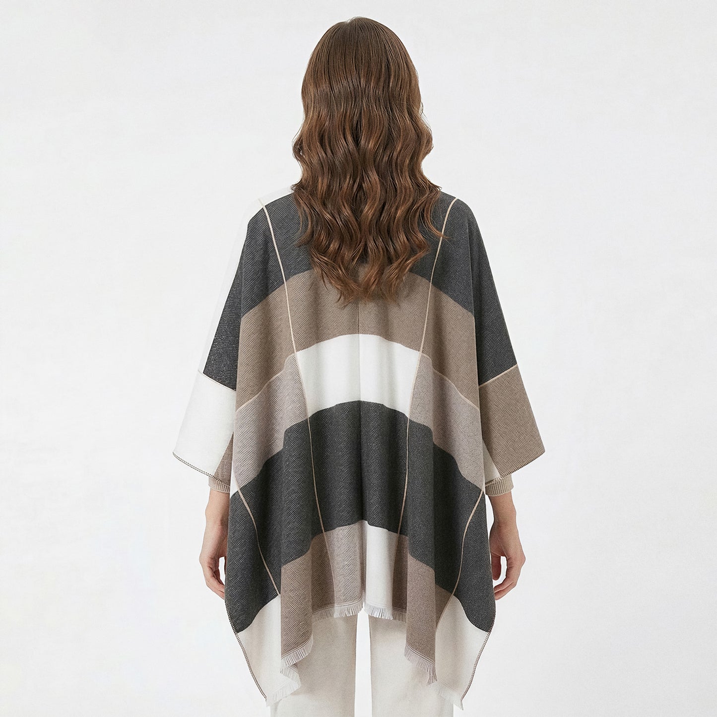 Elegant Modern Wrap Through Cape