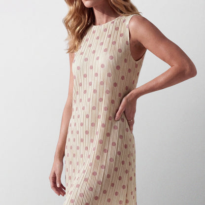 Sleeveless Polka Dot Mini Dress
