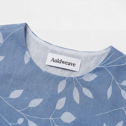 Auldweave Women's Light Blue Nature Print Sleeveless Dress