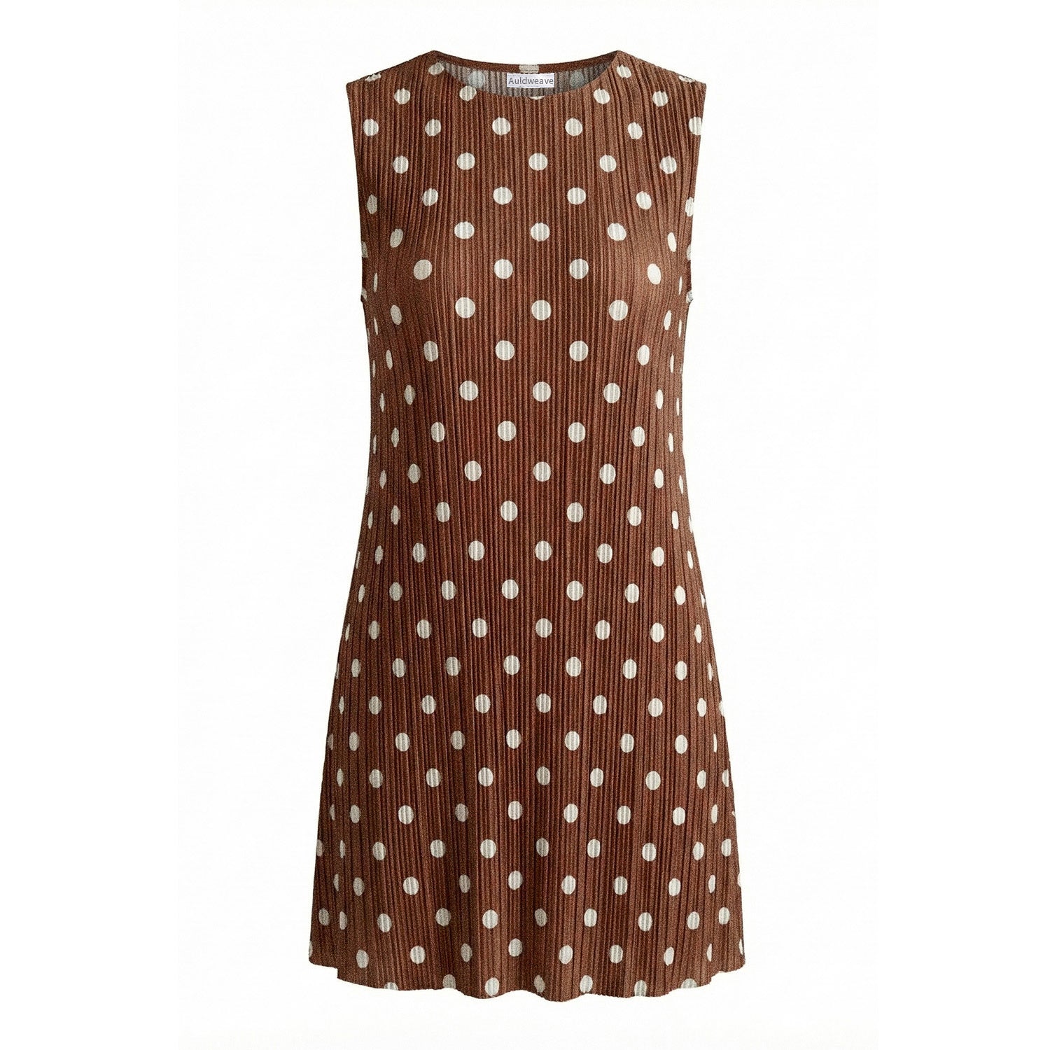 pretty woman brown and white polka dot dress Auldweave Women's Sleeveless Mini elegant thoub Color:White/Multi Sunday brunch calls for Navy Dress Shirt with
