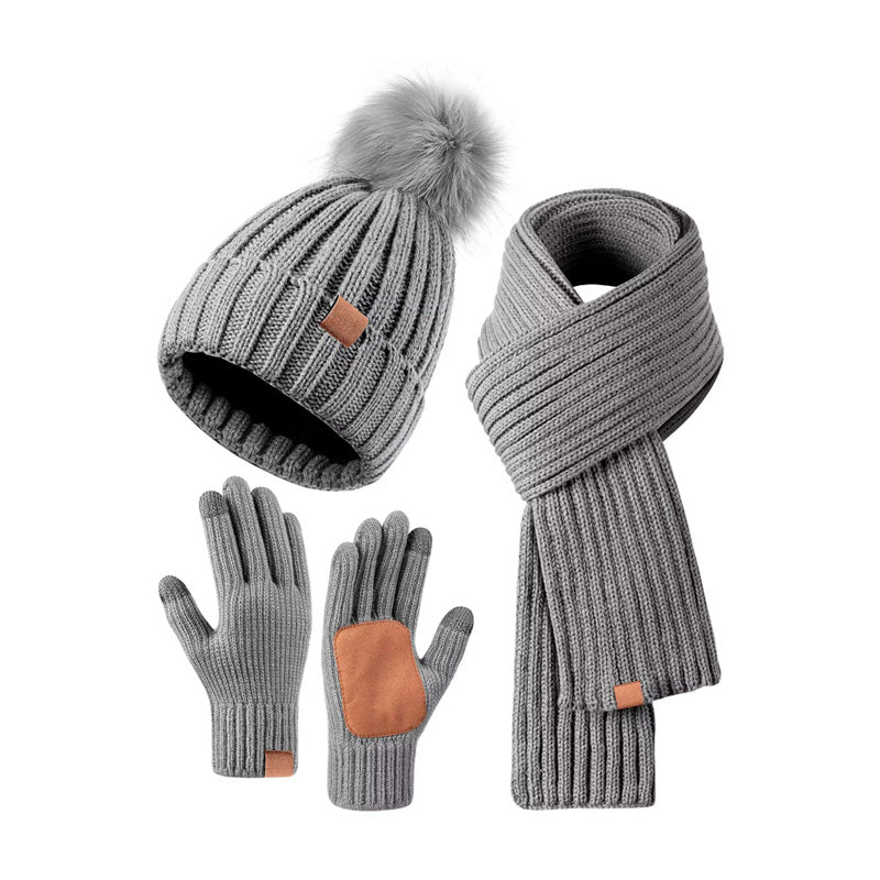 Winter hat scarf and glove set – grey matching set
