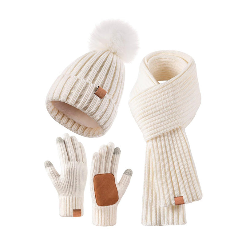 Winter hat scarf and glove set – cream matching set