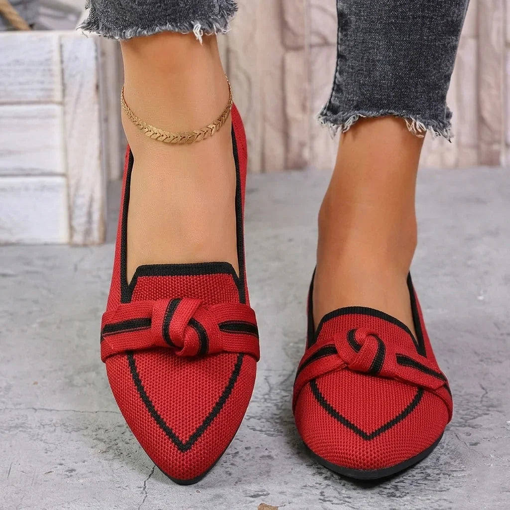 Women's ballet flats shown on foot