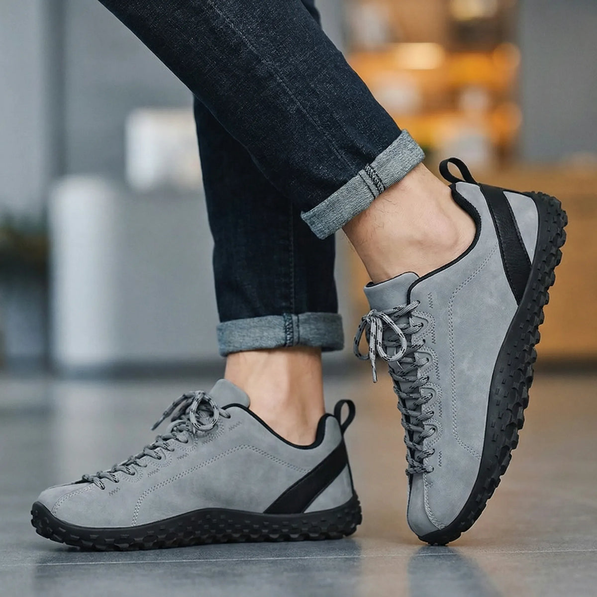 Unisex barefoot trainers shown on foot