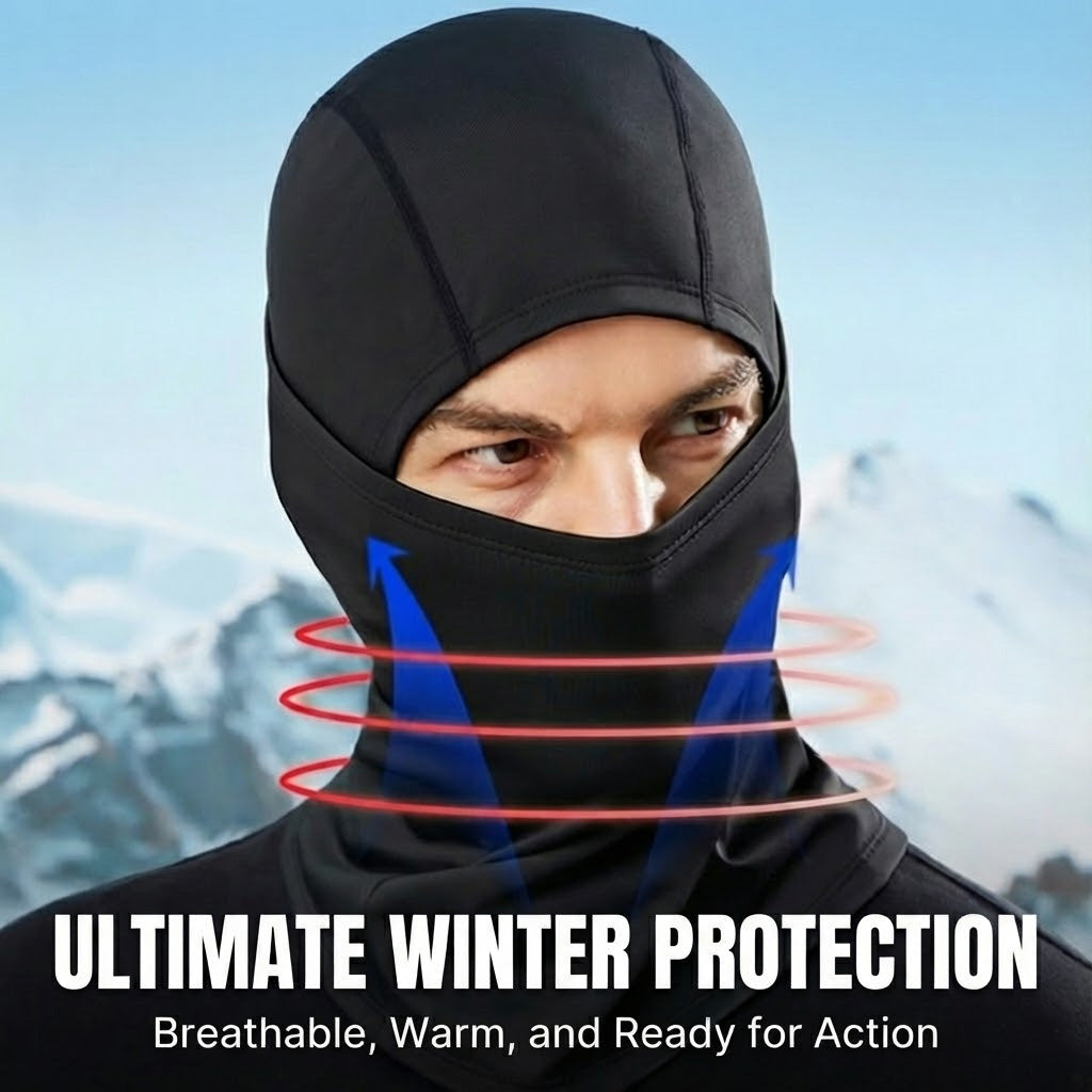 Thermal winter balaclava – black balaclava coverage graphic