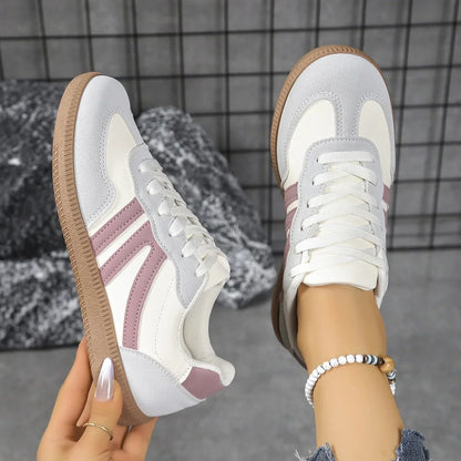 Women's walking trainers shown on foot