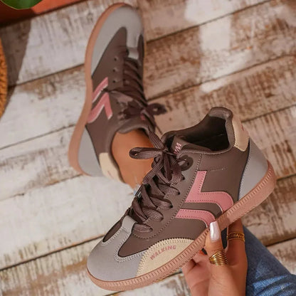 Women's walking trainers shown on foot