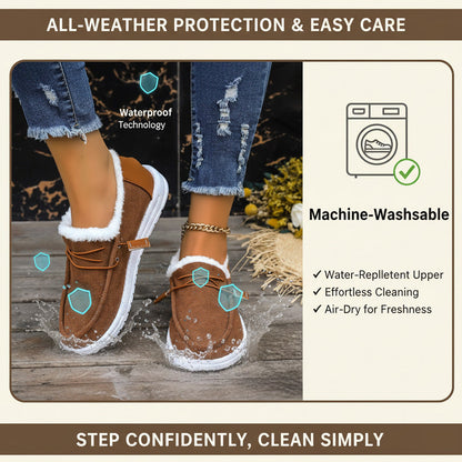 Auldweave women's lightweight fleece-lined winter shoes – brown shoes with weather protection feature