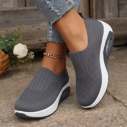 Women's walking trainers shown on foot