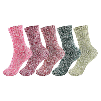 Five-pair thermal wool-blend socks – five assorted colours