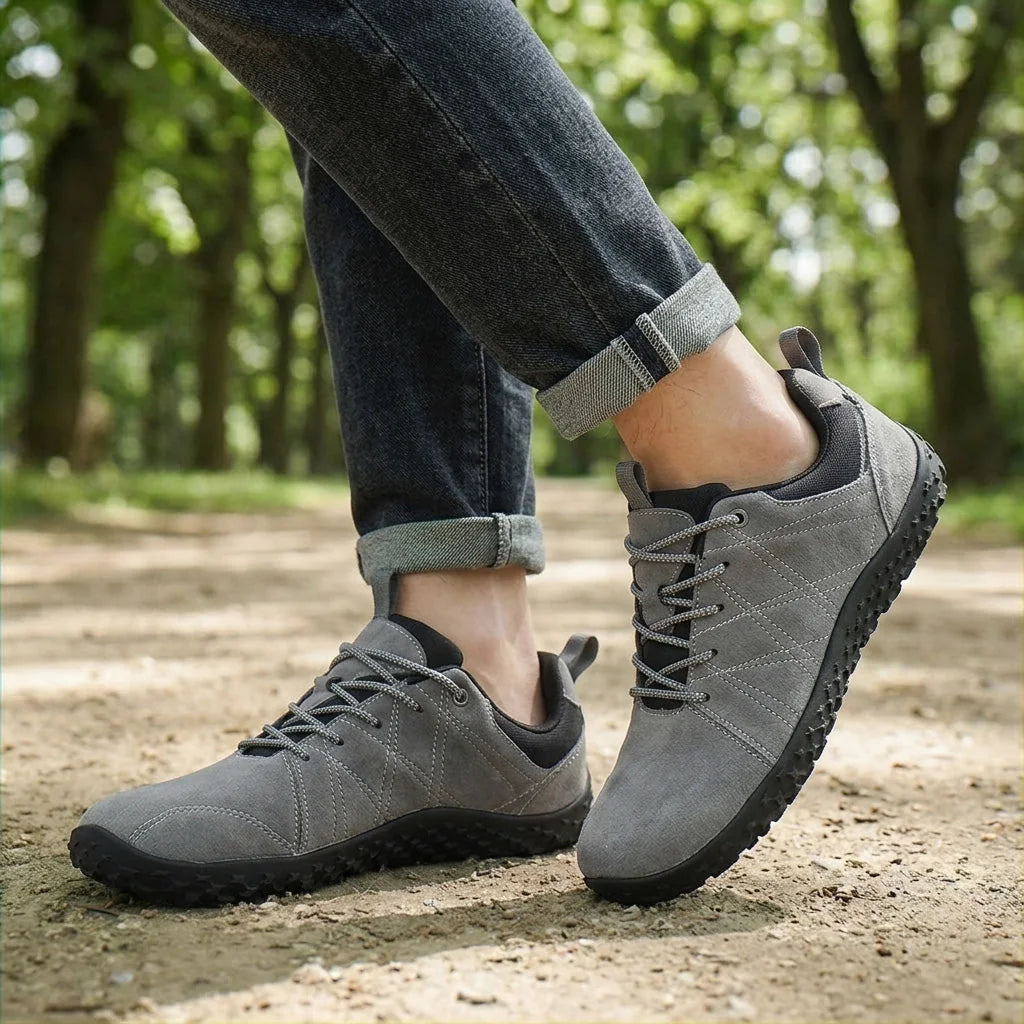 Wide toe box hiking shoes in Gray product view