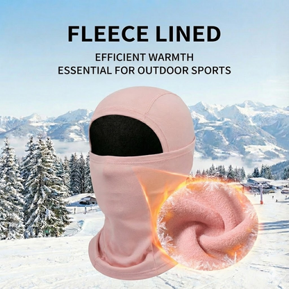 Thermal winter balaclava – pink fleece lining feature graphic