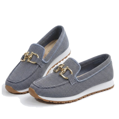 Women's grey loafers, product view
