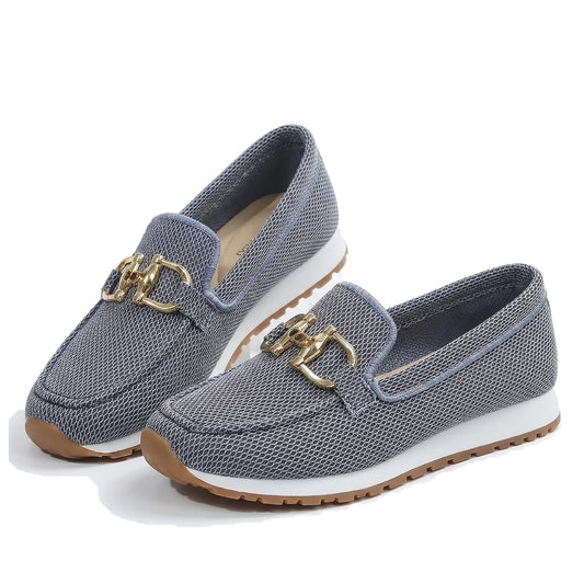 Women's grey loafers, product view