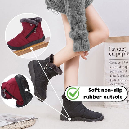 Winter ankle boots with an illustration of the flexible outsole