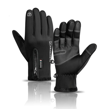 Winter touchscreen gloves – black pair front and back