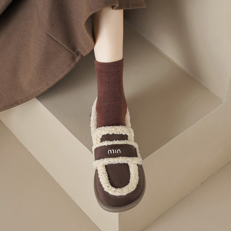 Auldweave women's fleece-lined slip-on loafers – brown loafer worn in a close-up view