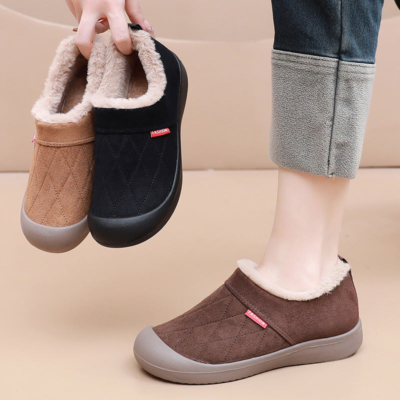 Auldweave women's fleece-lined slipper boots – brown, black and tan colour options