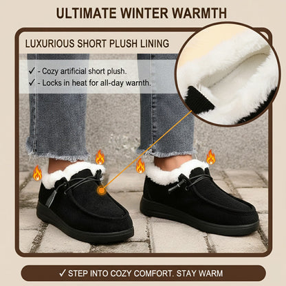 Auldweave women's lightweight fleece-lined winter shoes – black shoes with warm fleece lining feature