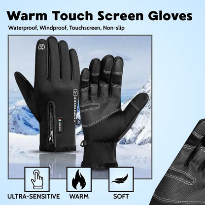 Winter touchscreen gloves – black pair winter features graphic