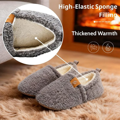 Auldweave women's warm shearling slippers – grey slippers with warm lining feature