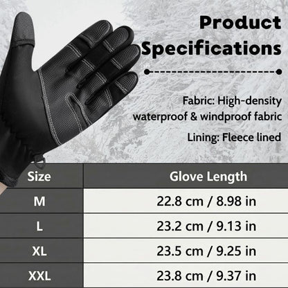 Winter touchscreen gloves – glove length size information