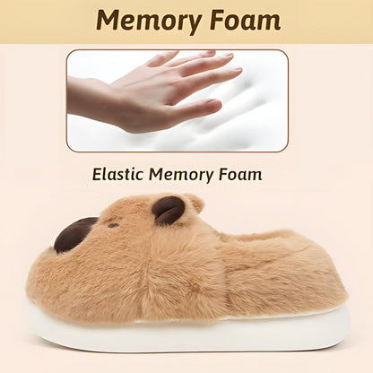 Auldweave women's fluffy capybara slippers – memory foam cushioning feature