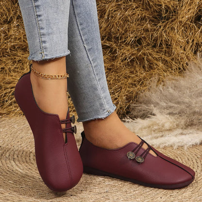 Women's ballet flats shown on foot