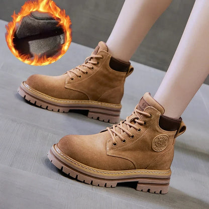Unisex waterproof walking boots in Brown Plush insole product view