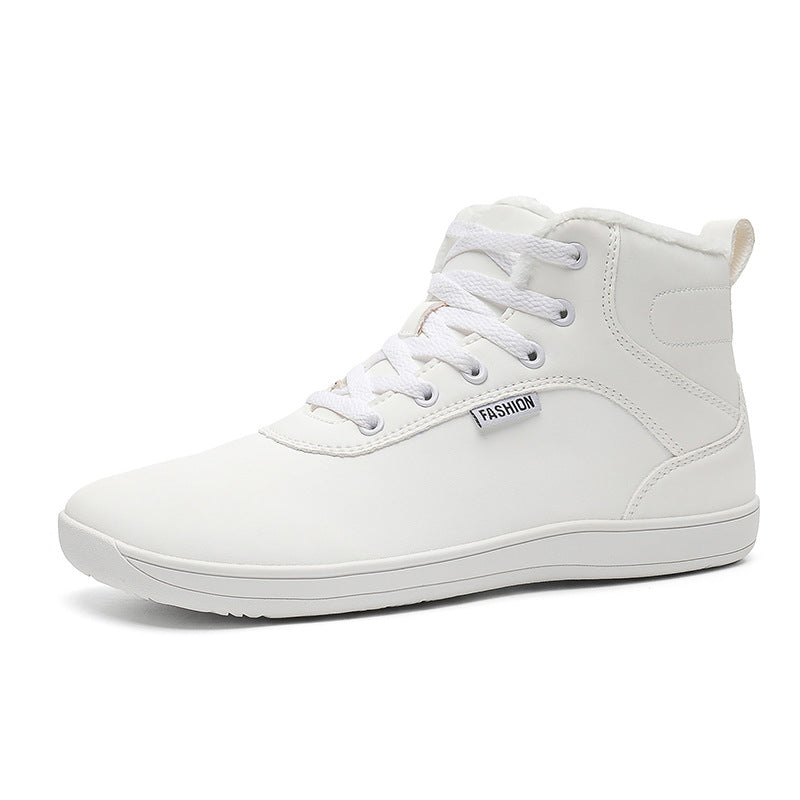 Fleece-lined lace-up winter boots – white boot profile