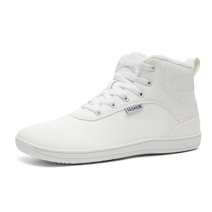 Fleece-lined lace-up winter boots – white boot profile
